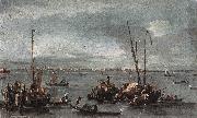 GUARDI, Francesco The Lagoon Looking toward Murano from the Fondamenta Nuove sdg oil painting artist